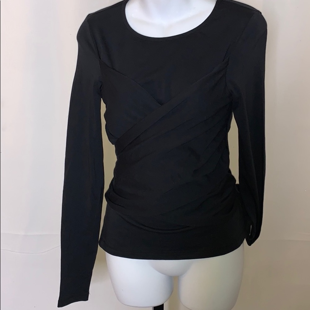 NWT By Anthropologie black wrap around shirt-XS